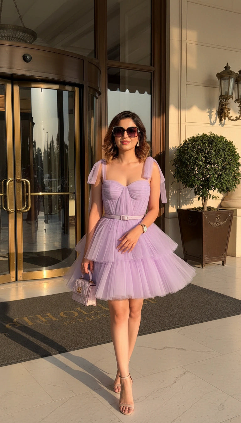 The Seraphina Lilac Corset Dress