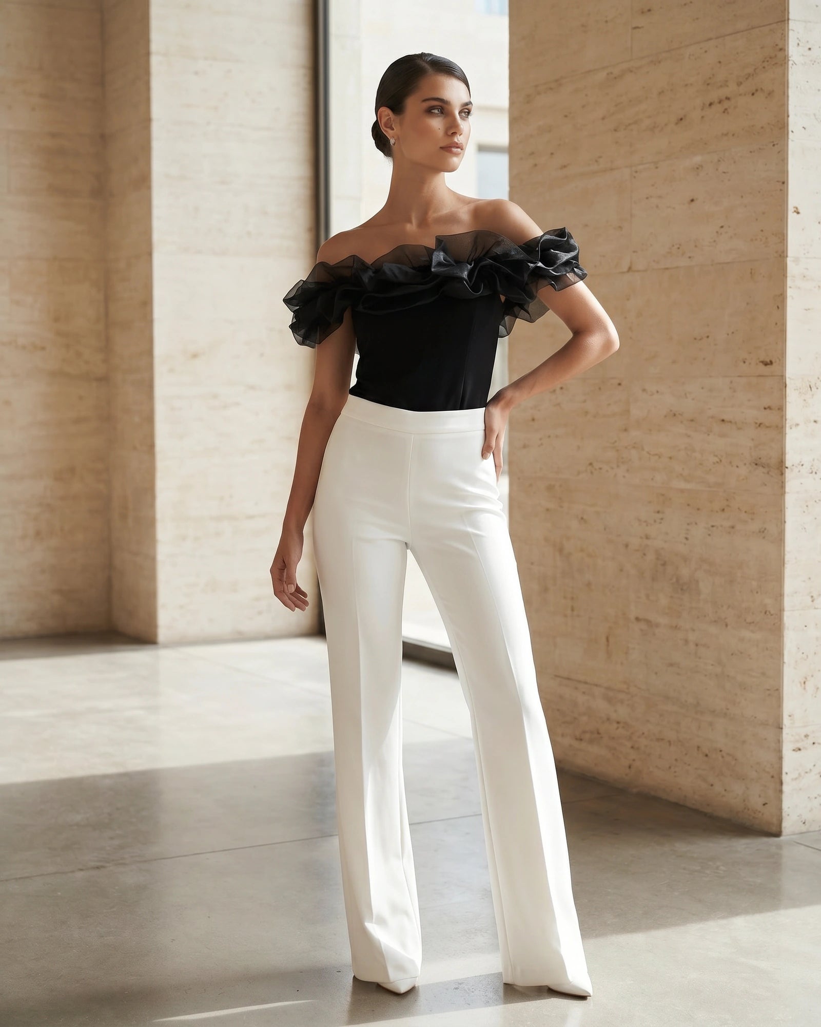 The Adeline Puff Trim Crop