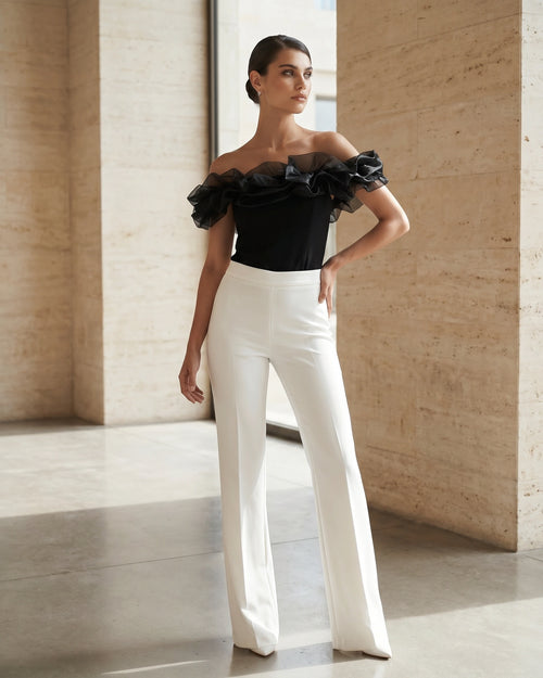 The Adeline Puff Trim Crop