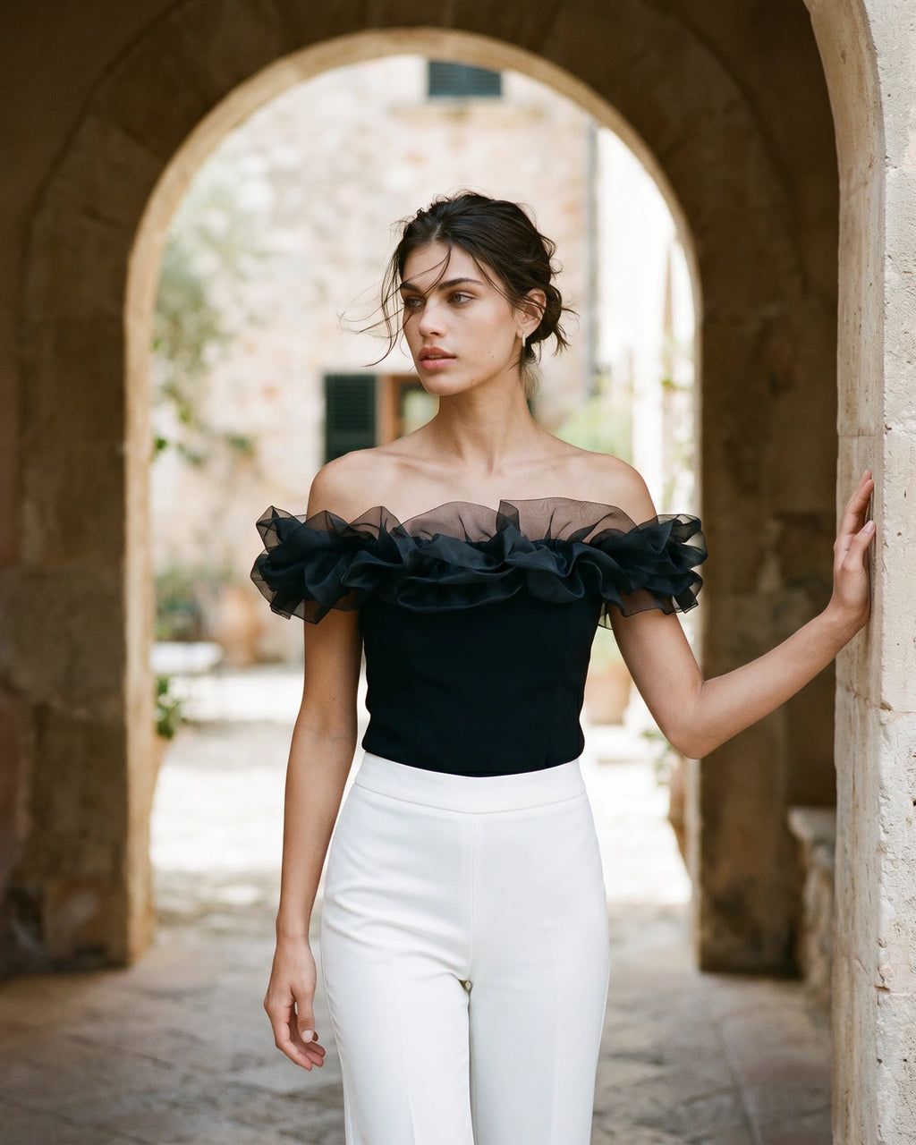 The Adeline Puff Trim Crop