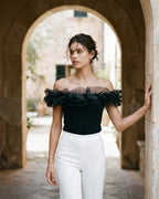 The Adeline Puff Trim Crop