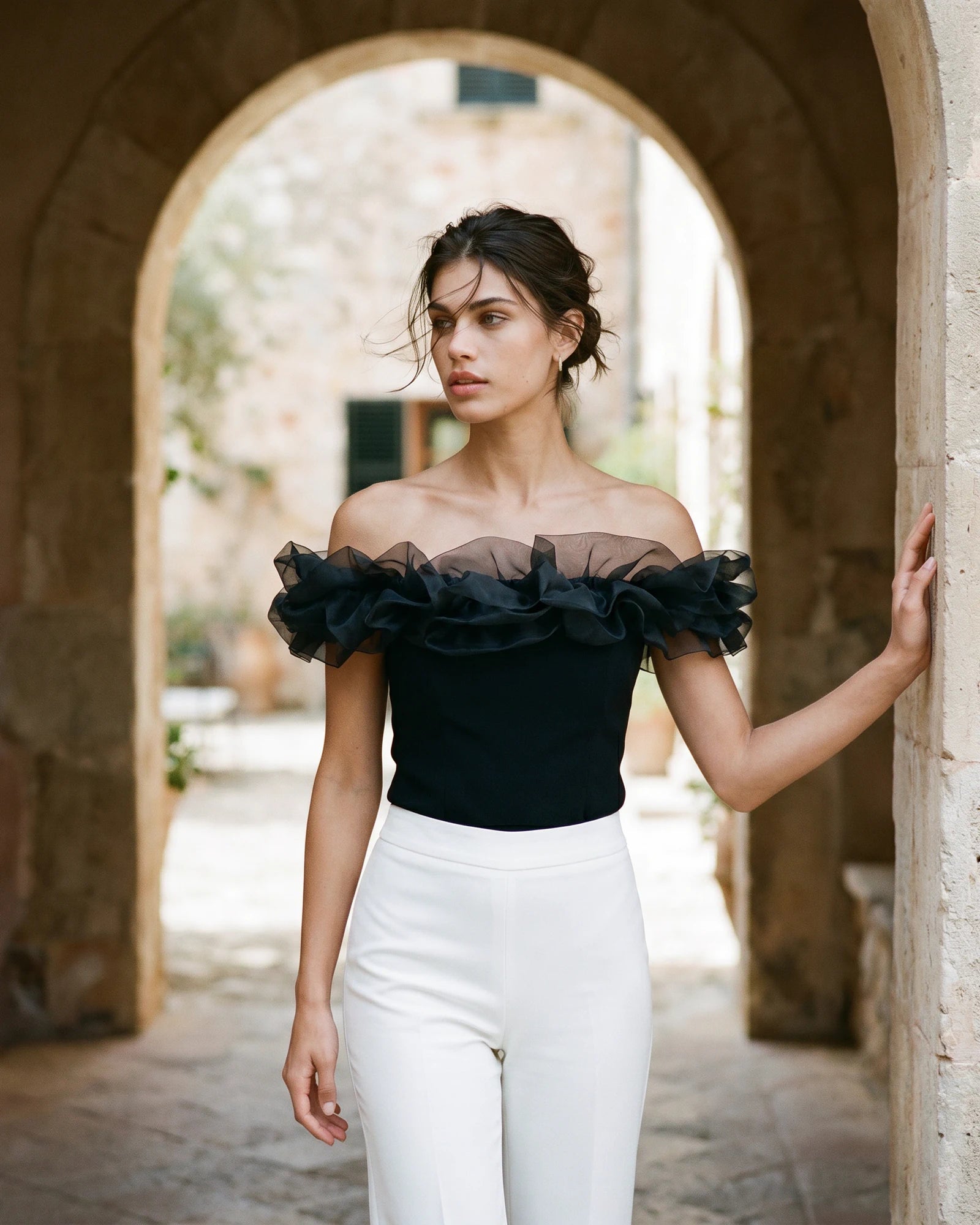 The Adeline Puff Trim Crop