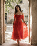 The Amara Off-Shoulder Tulle Dress