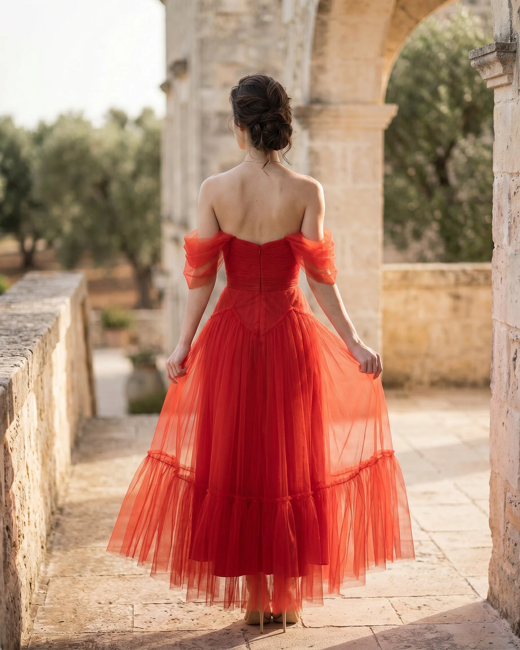 The Amara Off-Shoulder Tulle Dress