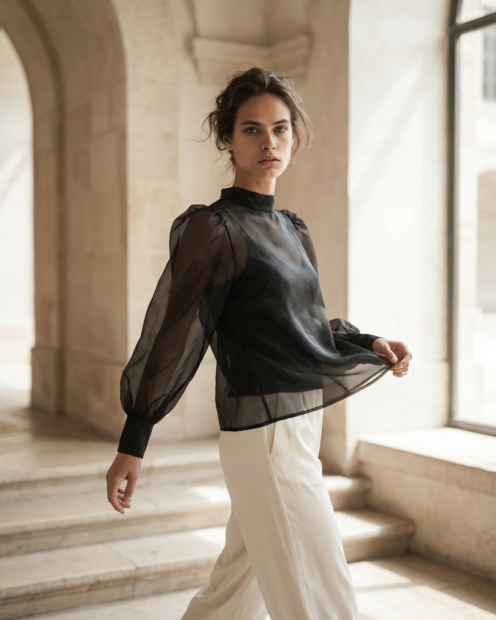 The Aria Organza Puff Top
