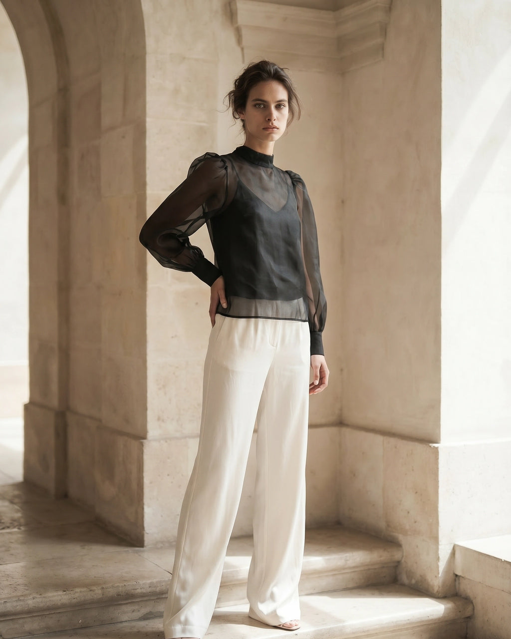 The Aria Organza Puff Top