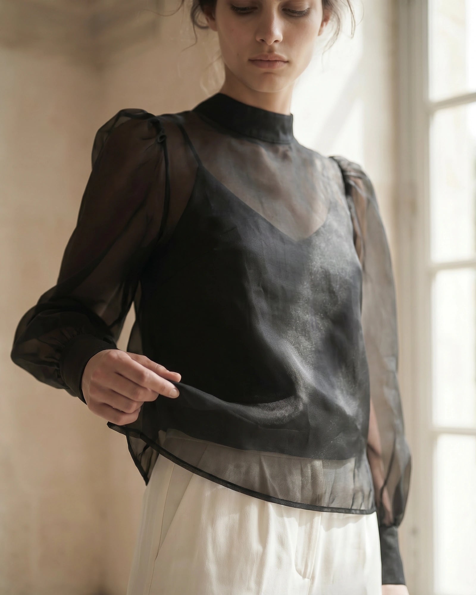The Aria Organza Puff Top