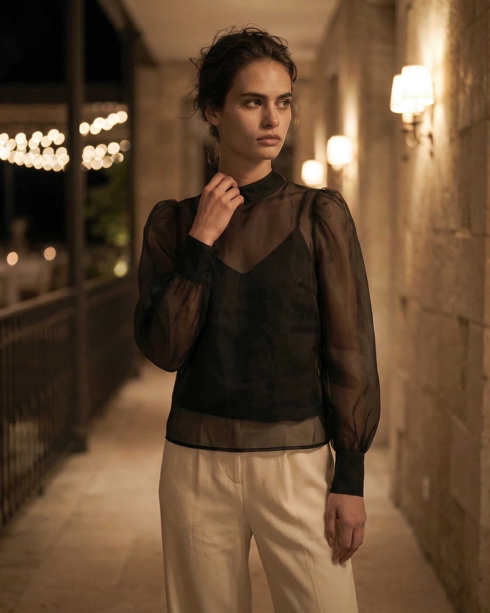 The Aria Organza Puff Top