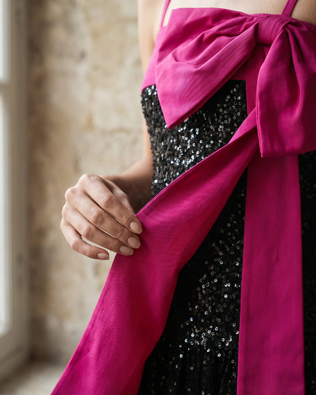 The Ava Sequin Ruffle Dress