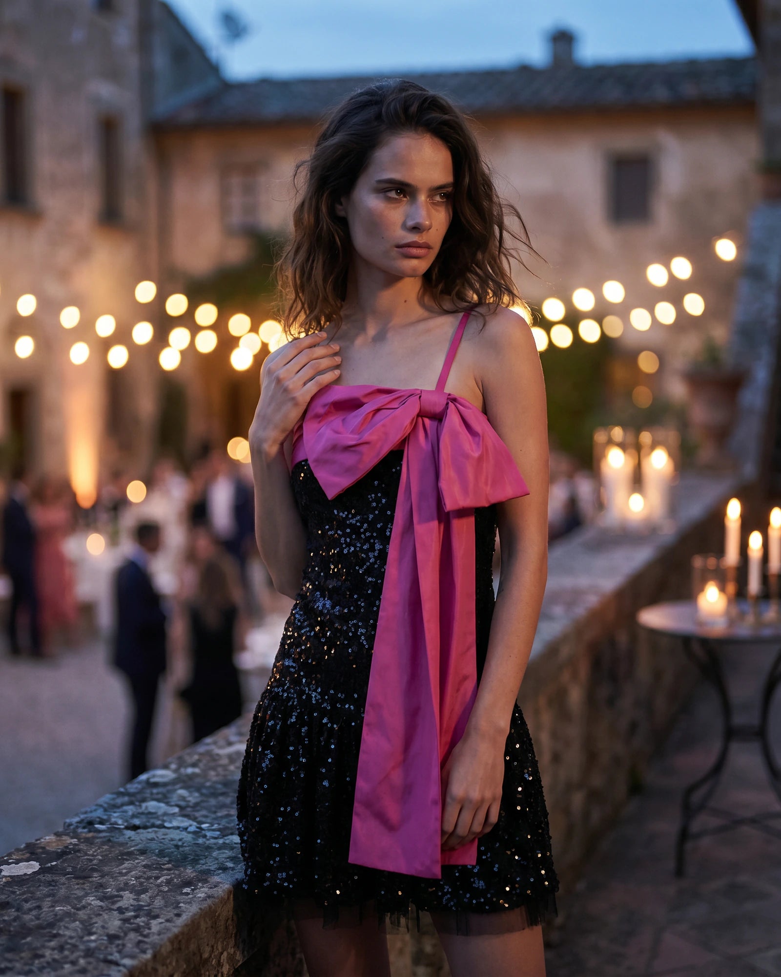 The Ava Sequin Ruffle Dress