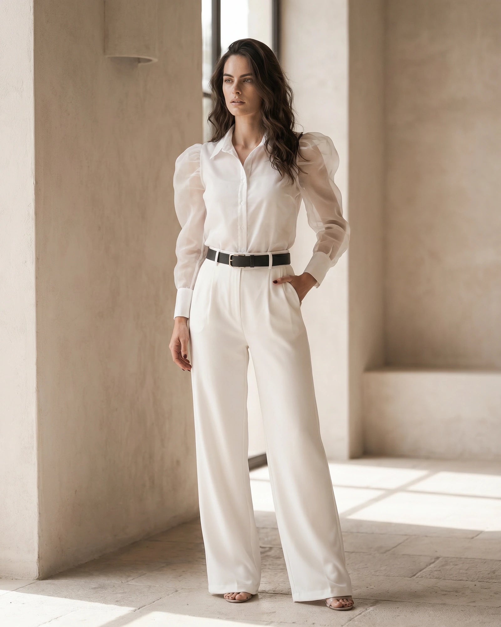 The Camille Organza Crop Blouse