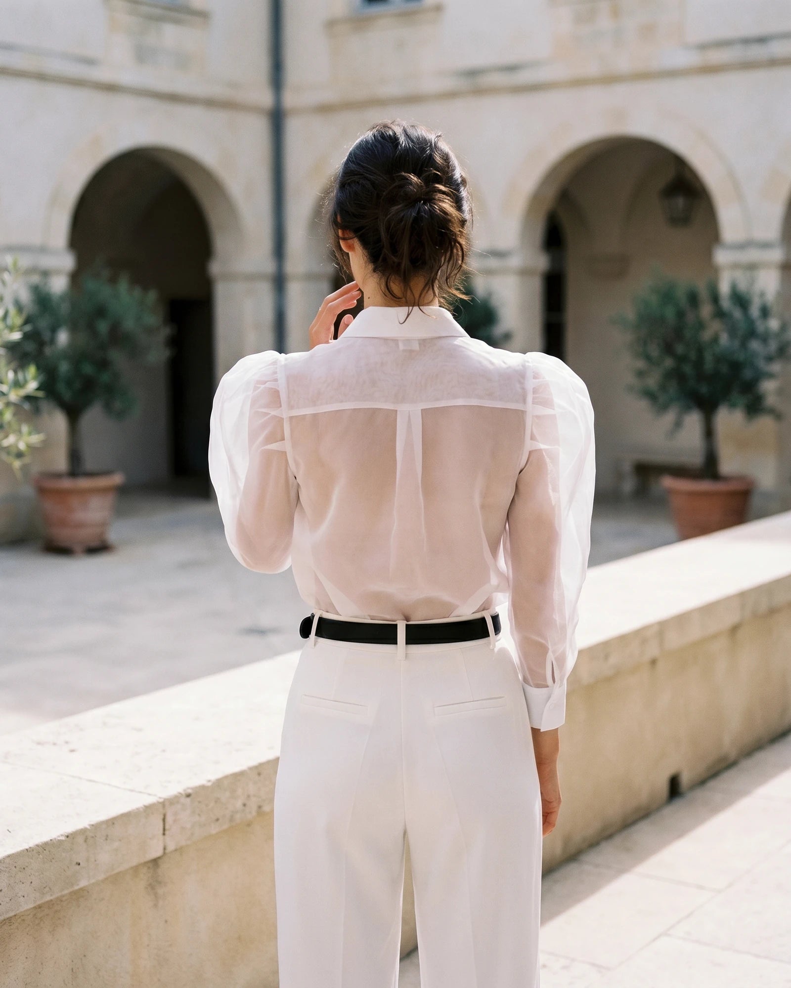The Camille Organza Crop Blouse