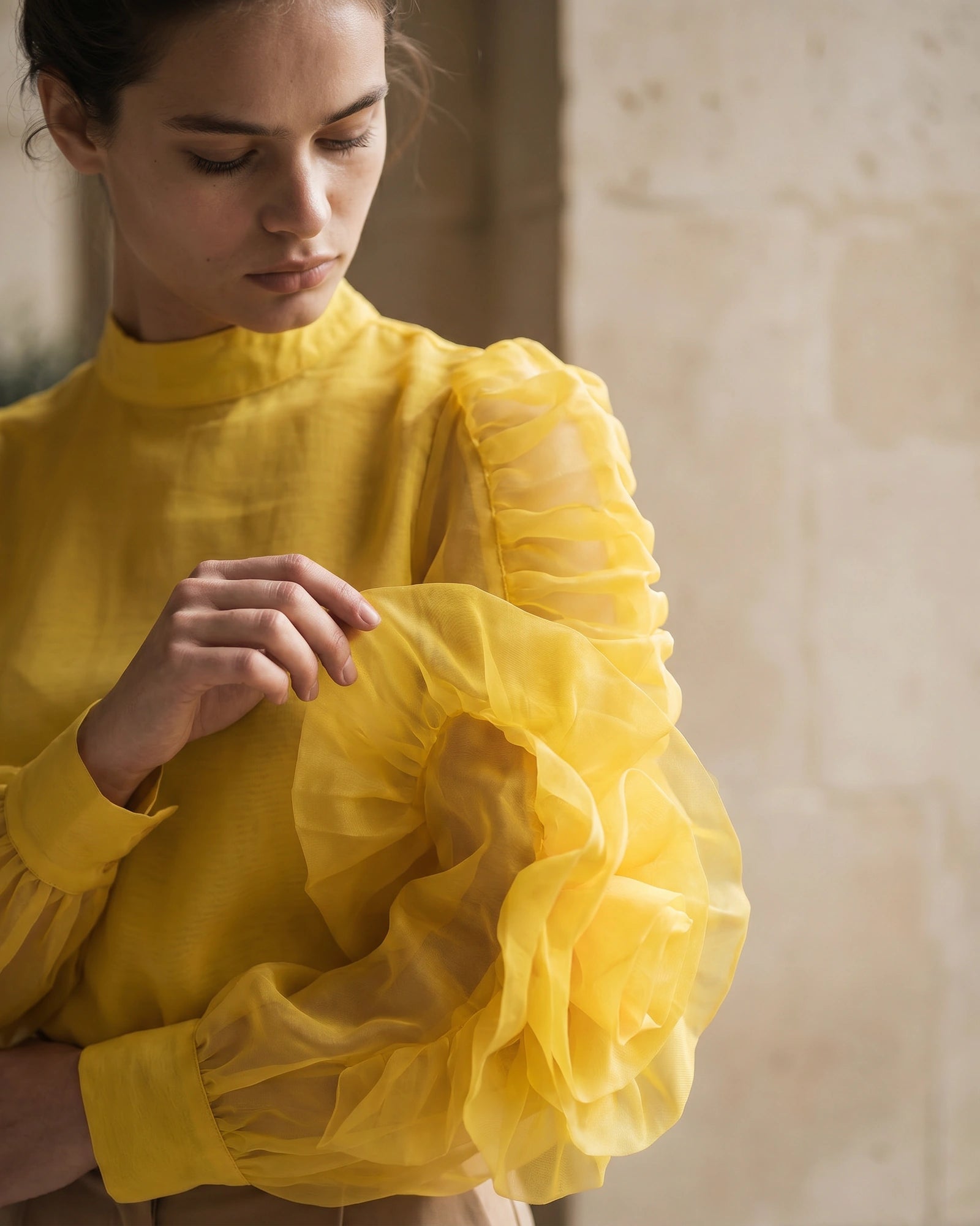 The Camille Organza Puff Top