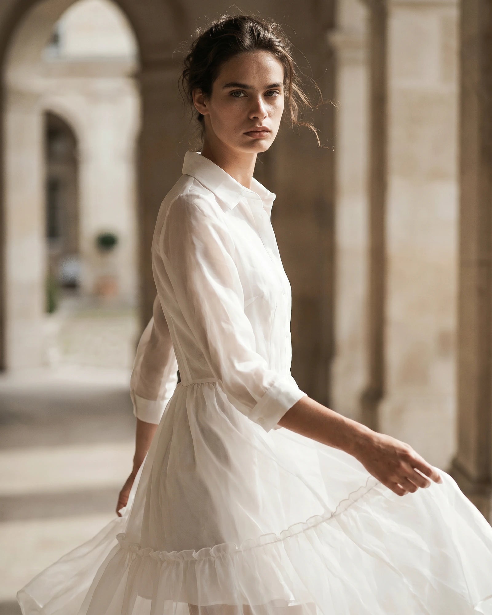 The Camille Organza Shirt Dress