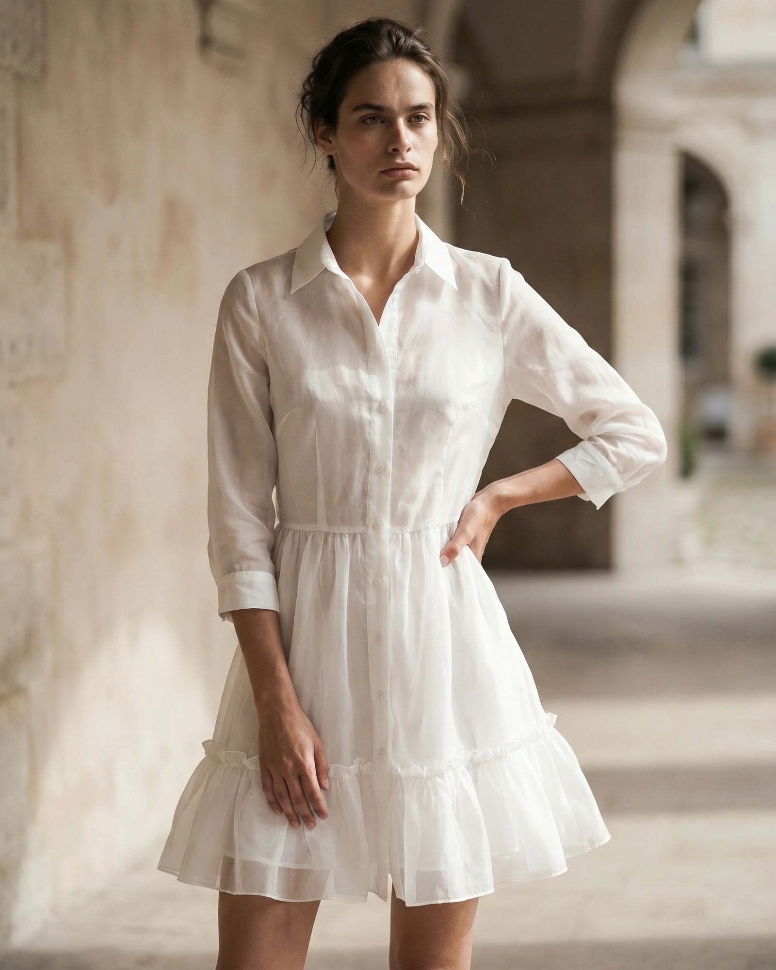 The Camille Organza Shirt Dress