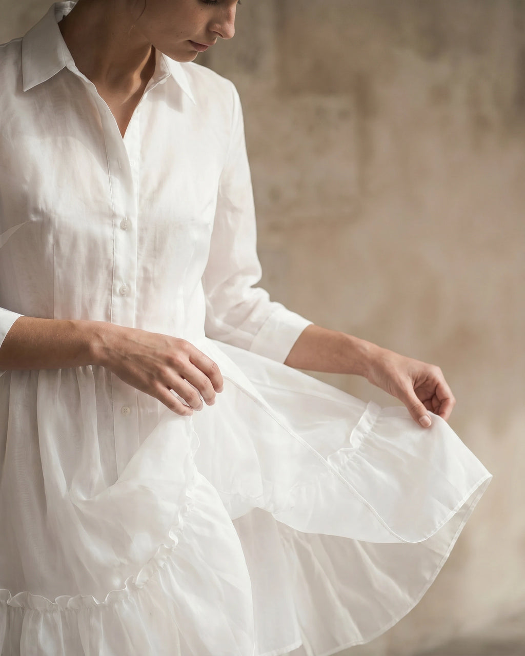 The Camille Organza Shirt Dress