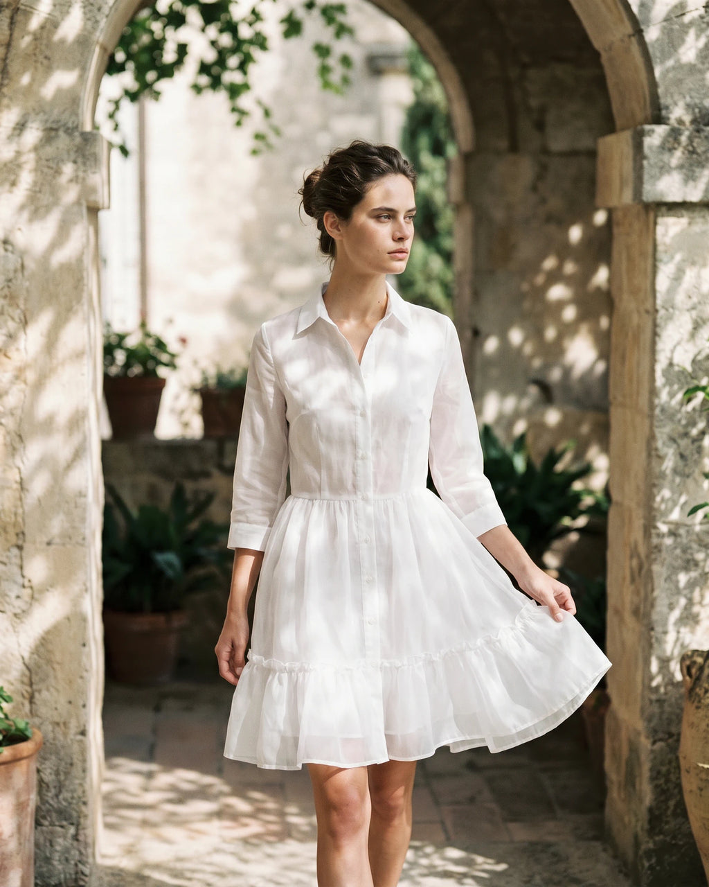 The Camille Organza Shirt Dress