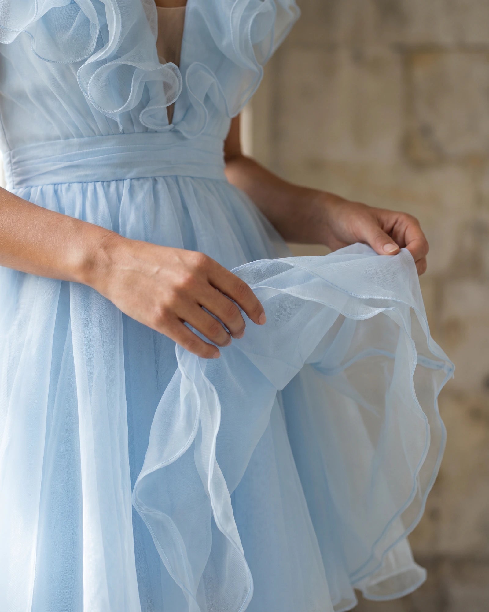 The Celeste Ruffle Embrace Dress