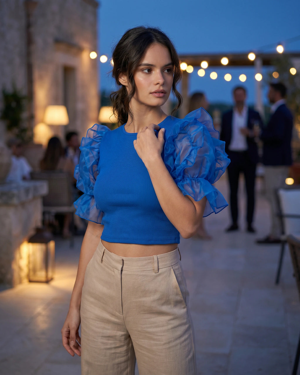 The Celeste Ruffled Crop