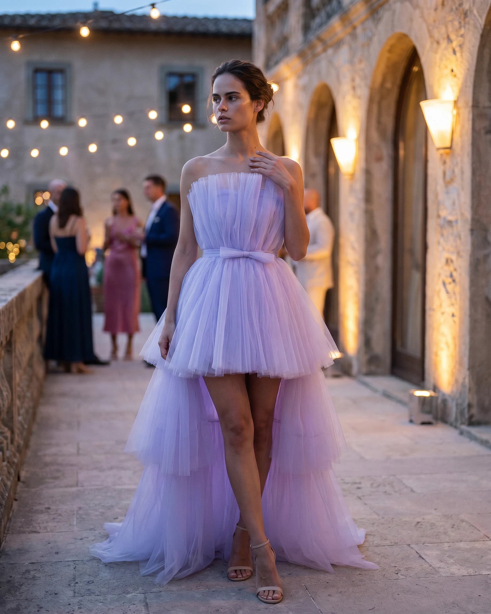The Celeste Tulle Cascade Dress