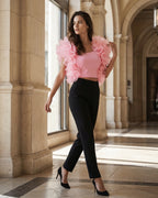 The Elara Ruffled Crop Top