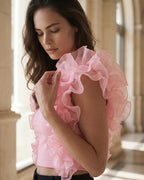 The Elara Ruffled Crop Top