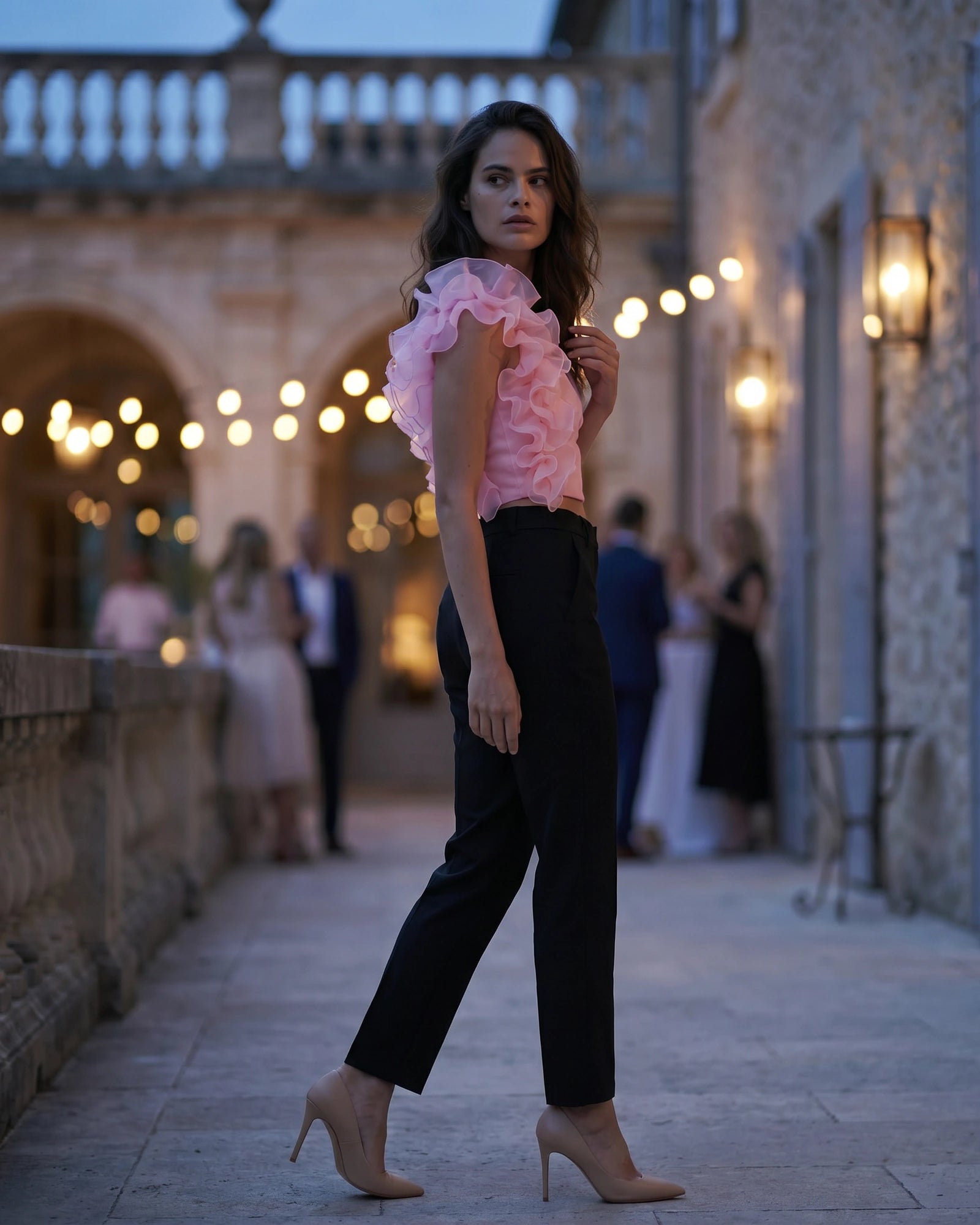 The Elara Ruffled Crop Top