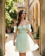 The Elara Tulle Off-Shoulder Mini