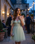 The Elara Tulle Off-Shoulder Mini