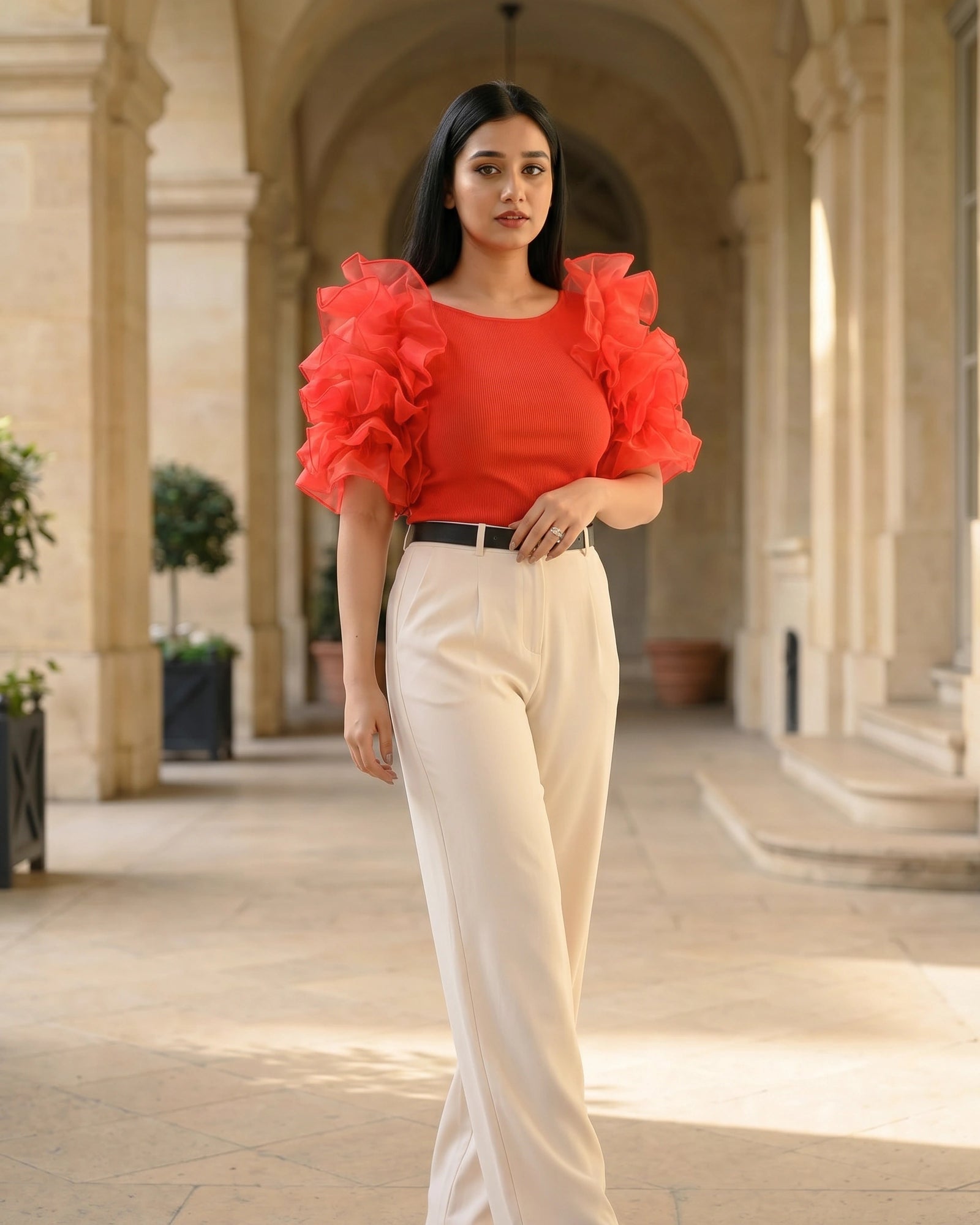 The Giselle Ruffle Crop Top