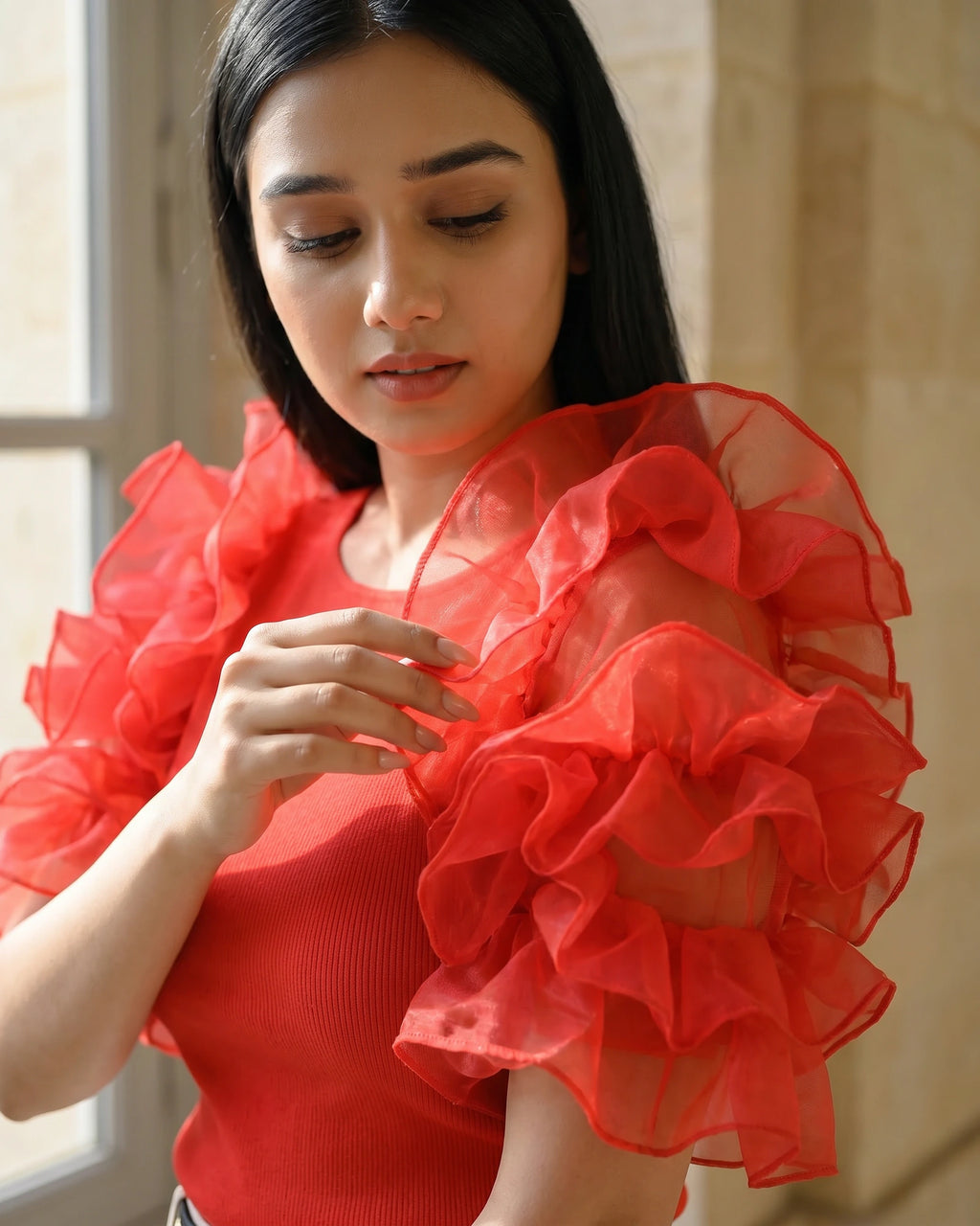 The Giselle Ruffle Crop Top