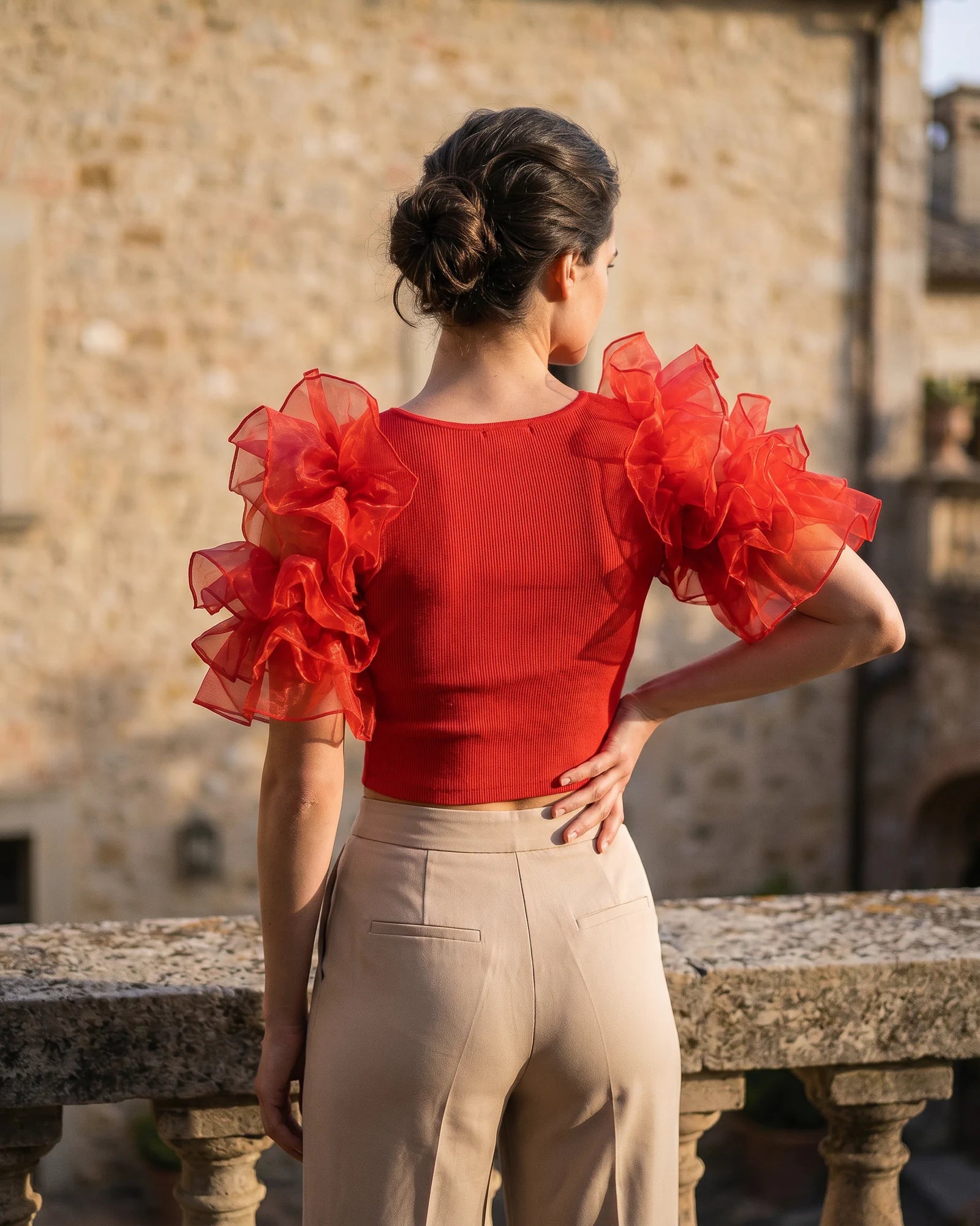 The Giselle Ruffle Crop Top