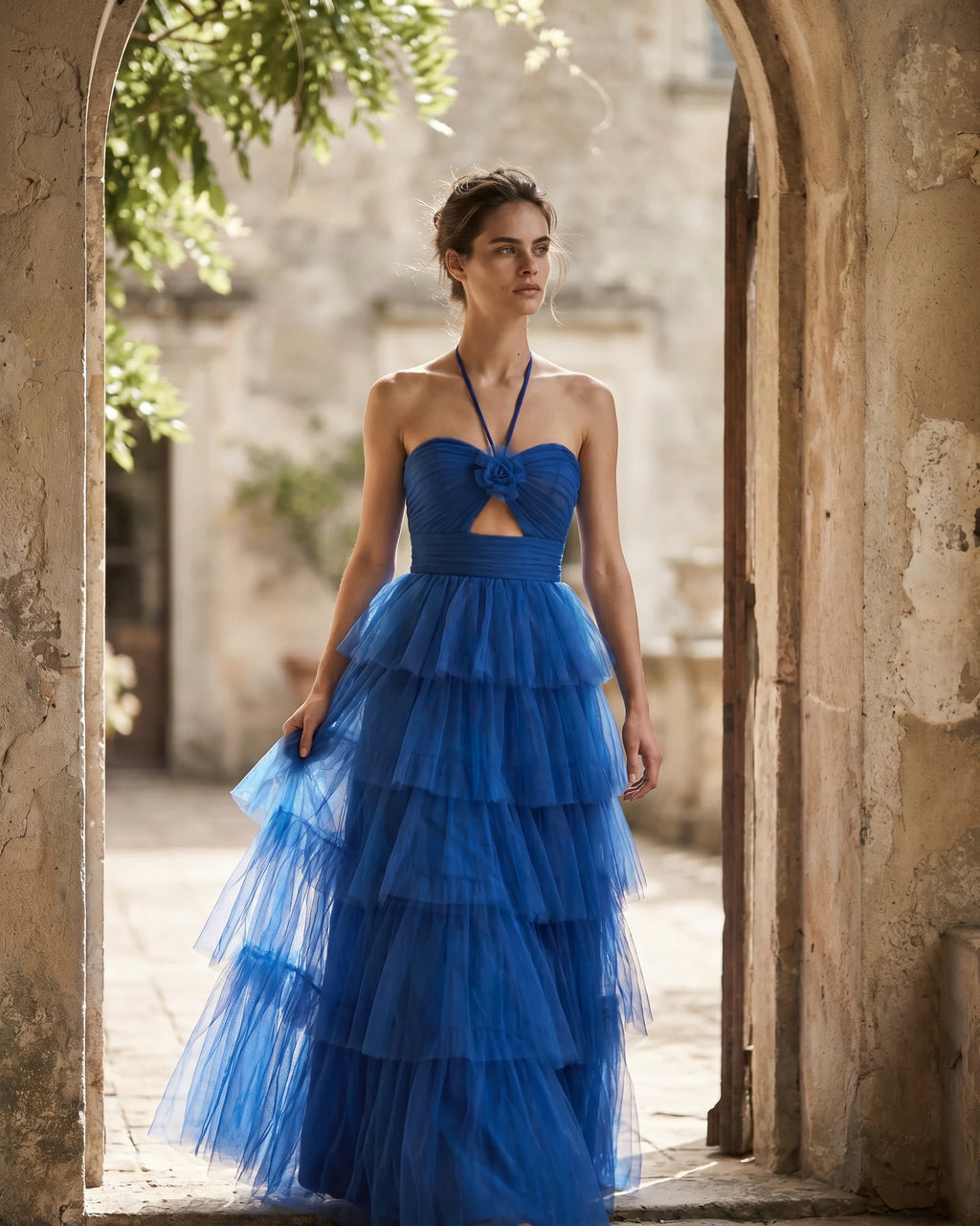 The Isabella Tulle Cascade Gown