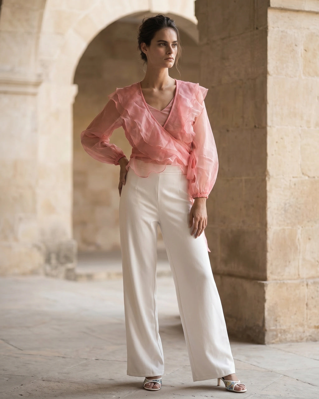 The Leonie Ruffle-Tiered Blouson