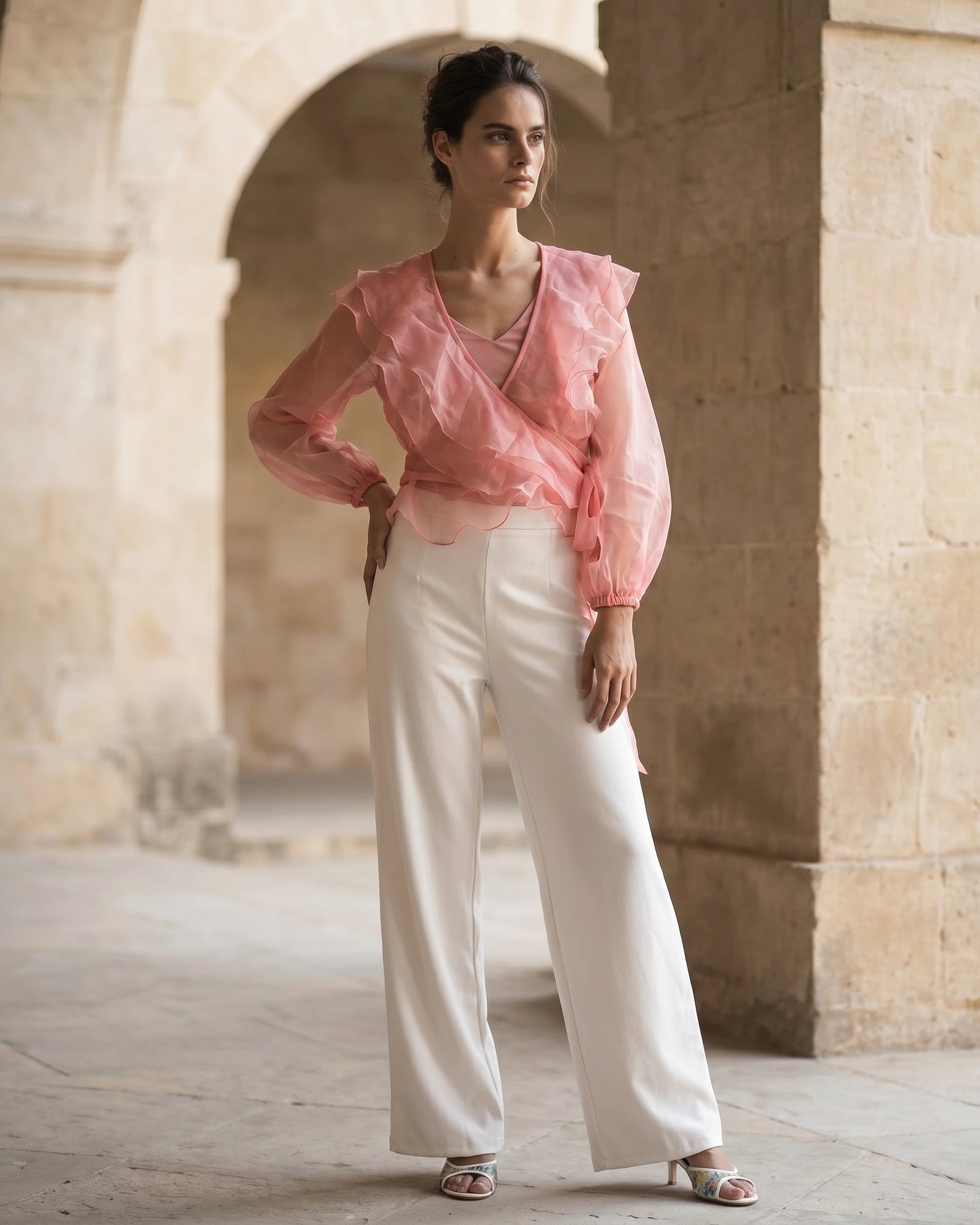 The Leonie Ruffle-Tiered Blouson