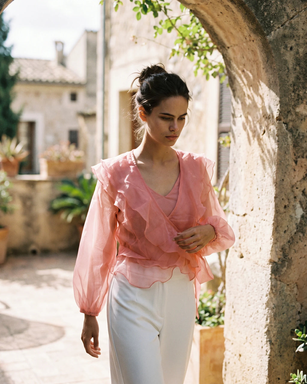 The Leonie Ruffle-Tiered Blouson