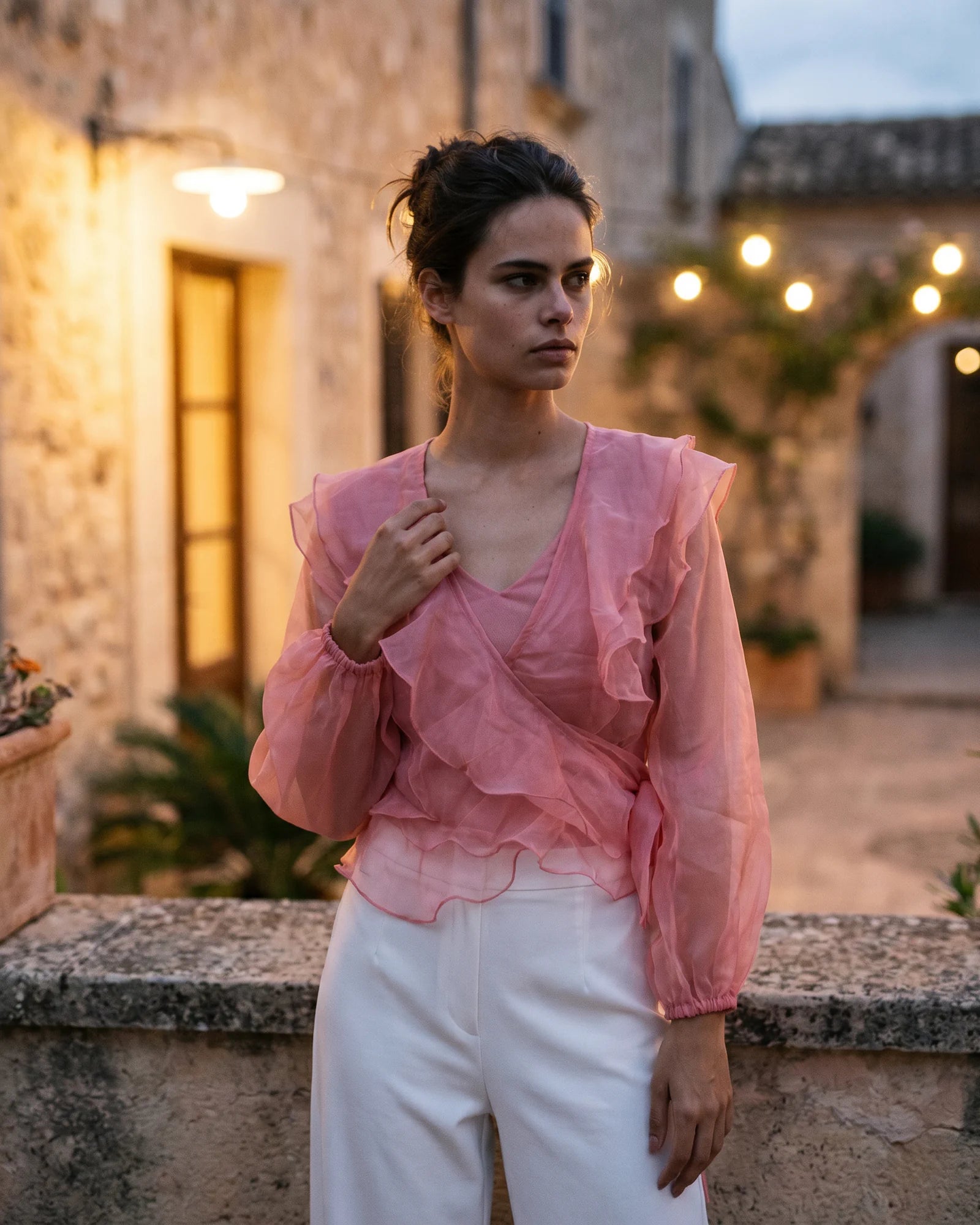 The Leonie Ruffle-Tiered Blouson