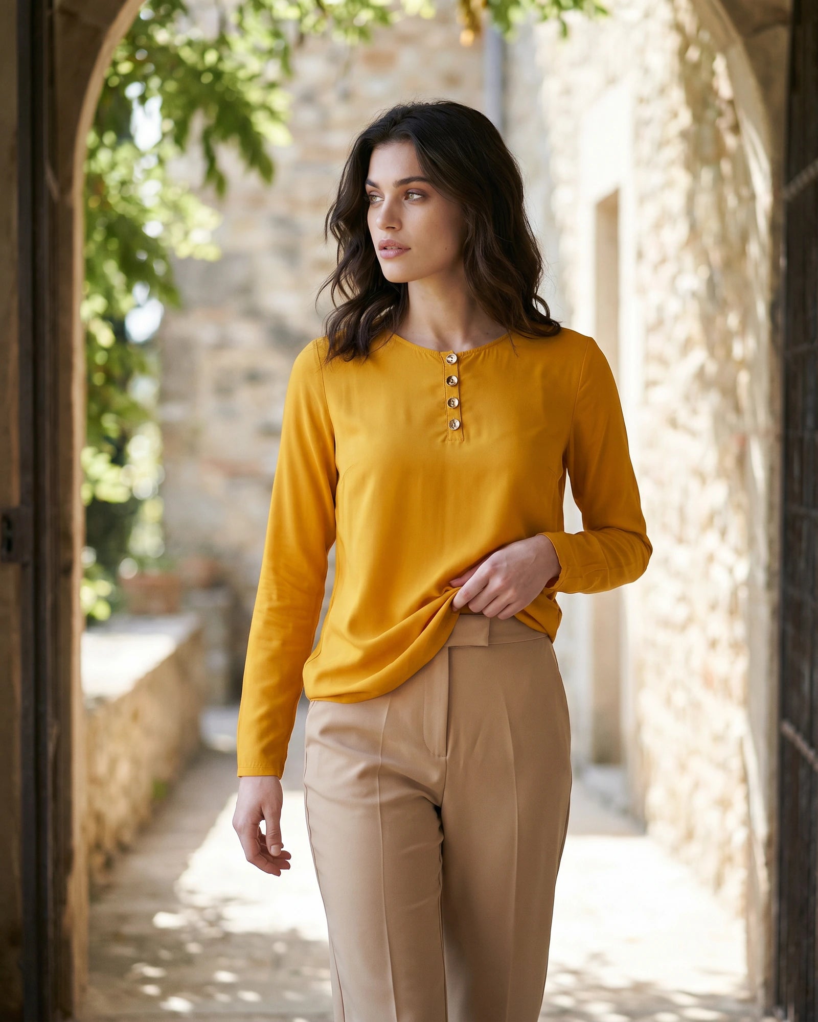 The Sienna Twill Crop Top