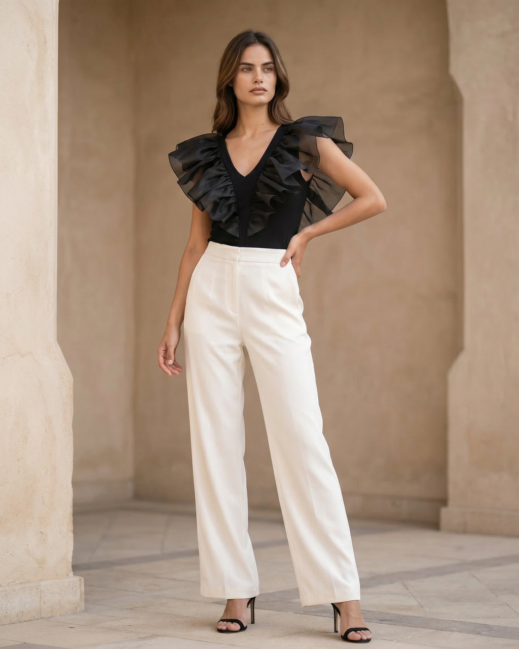 The Simone V-Neck Organza Top