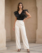 The Simone V-Neck Organza Top