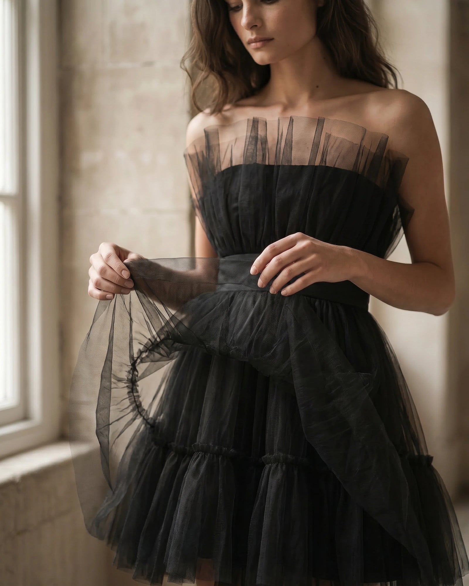 The Allegra Ruffle Cascade Dress