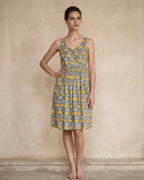 The Amelia Elephant Midi Dress