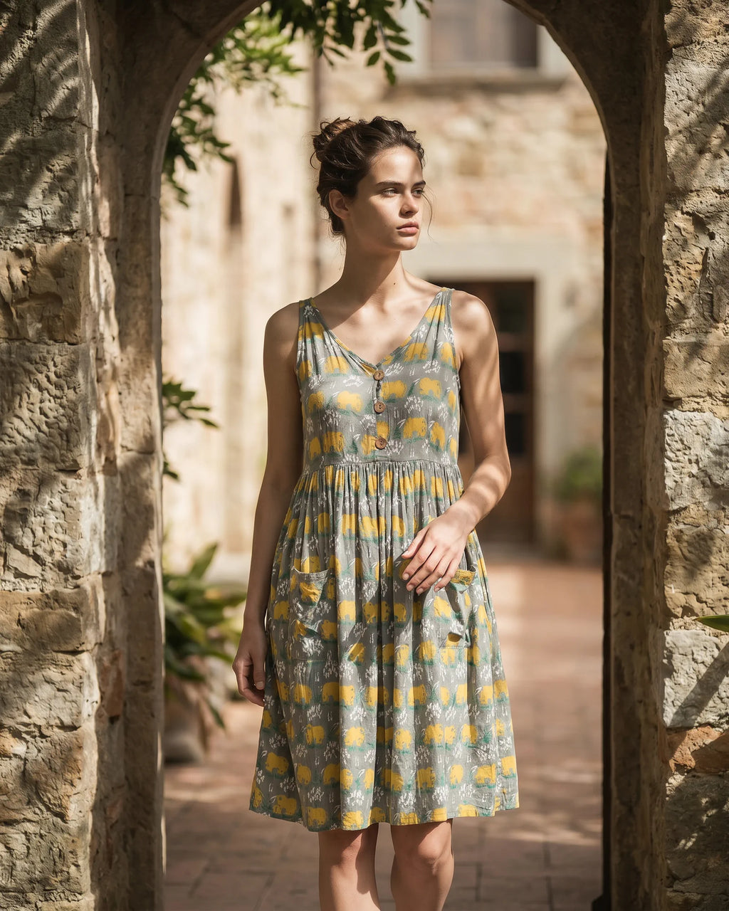 The Amelia Elephant Midi Dress