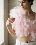 The Amelia Ruffled Tulle Crop