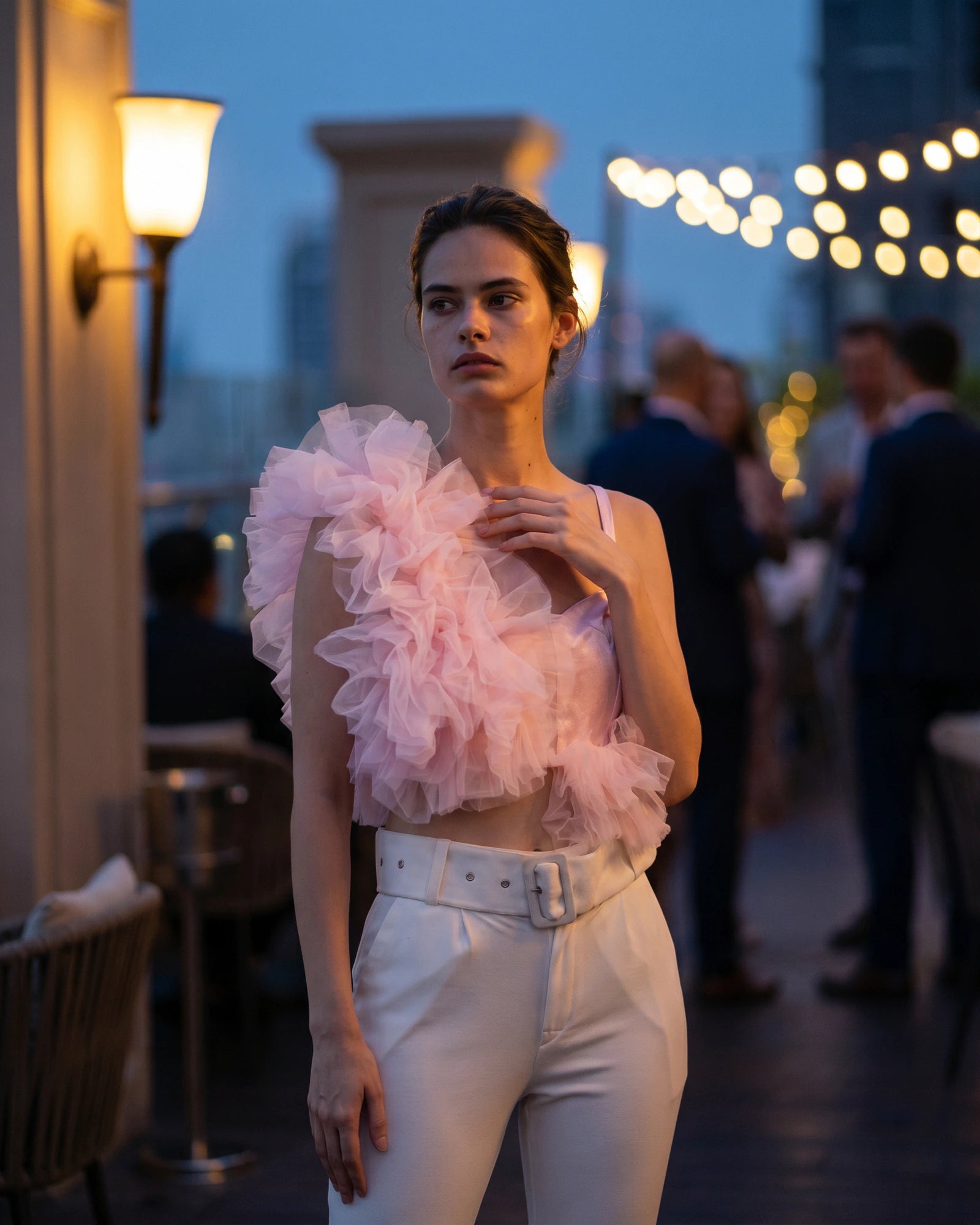 The Amelia Ruffled Tulle Crop