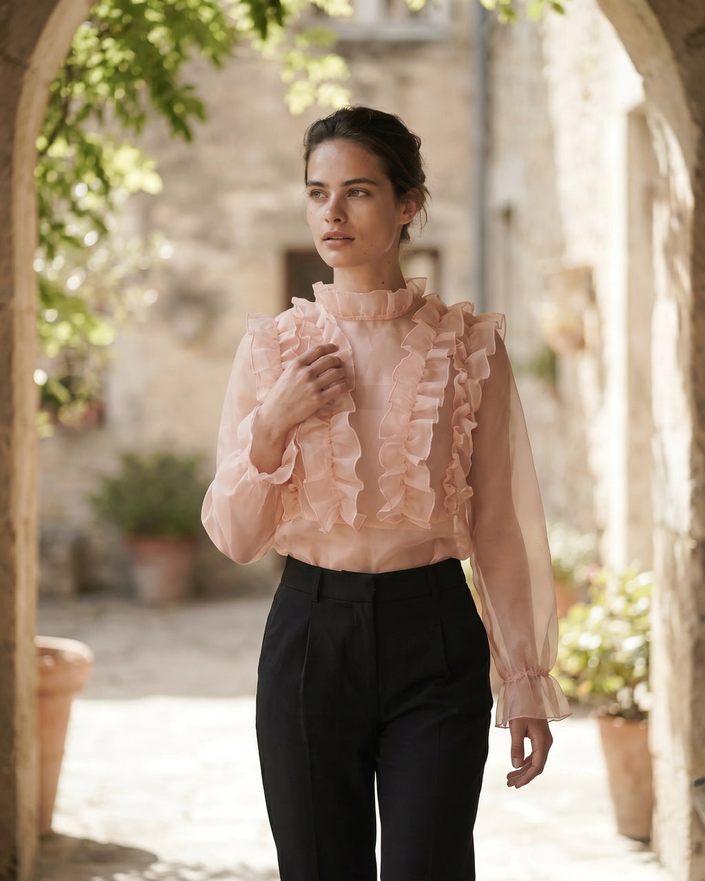 The Aria Ruffle Organza Blouse