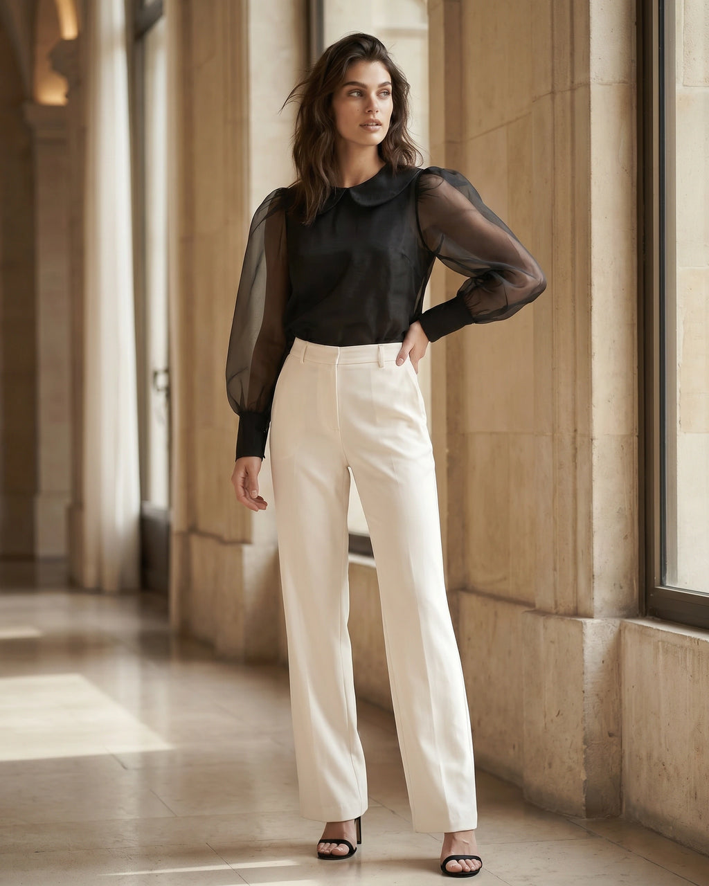 The Ava Organza Puff Top