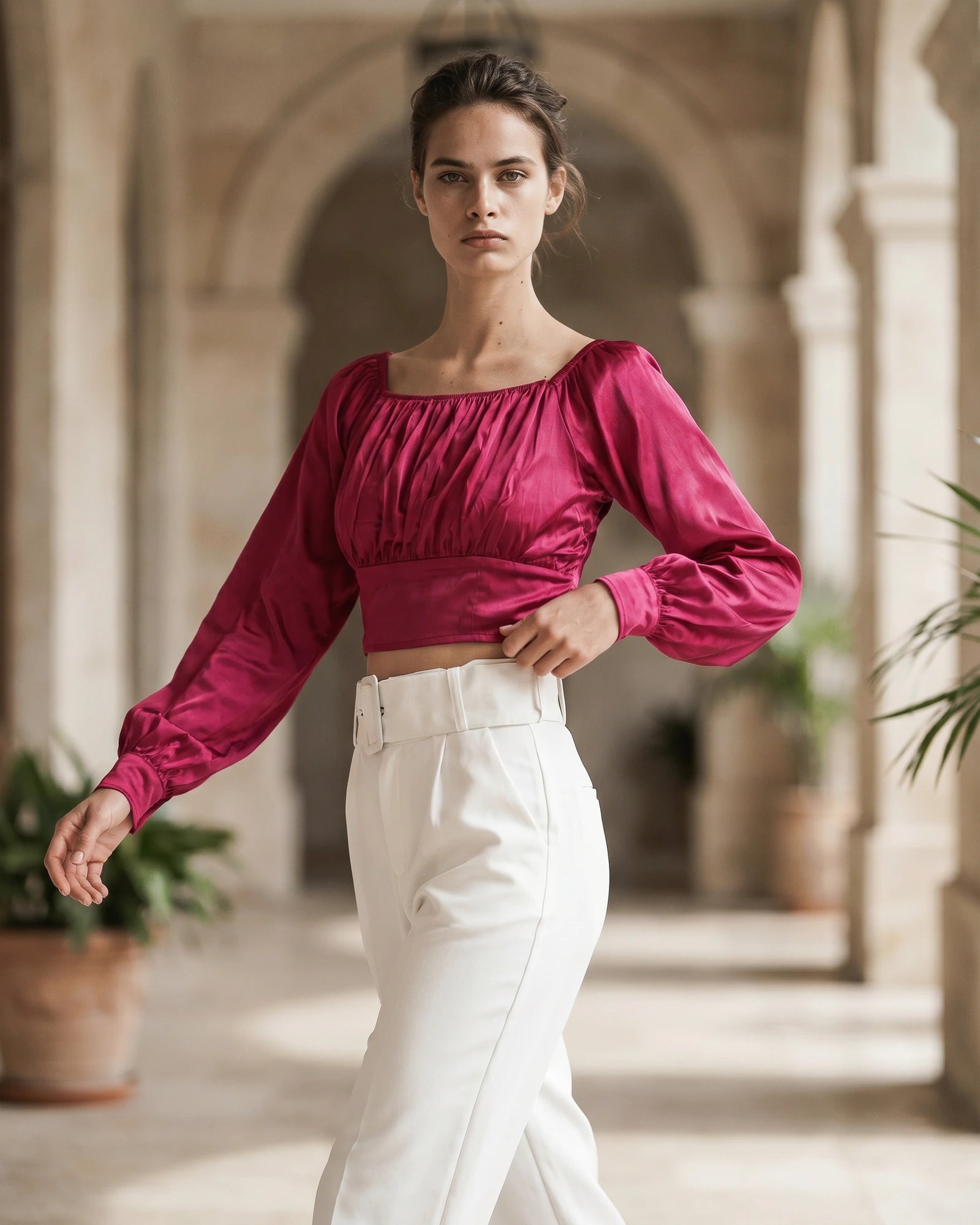 The Ava Satin Crop
