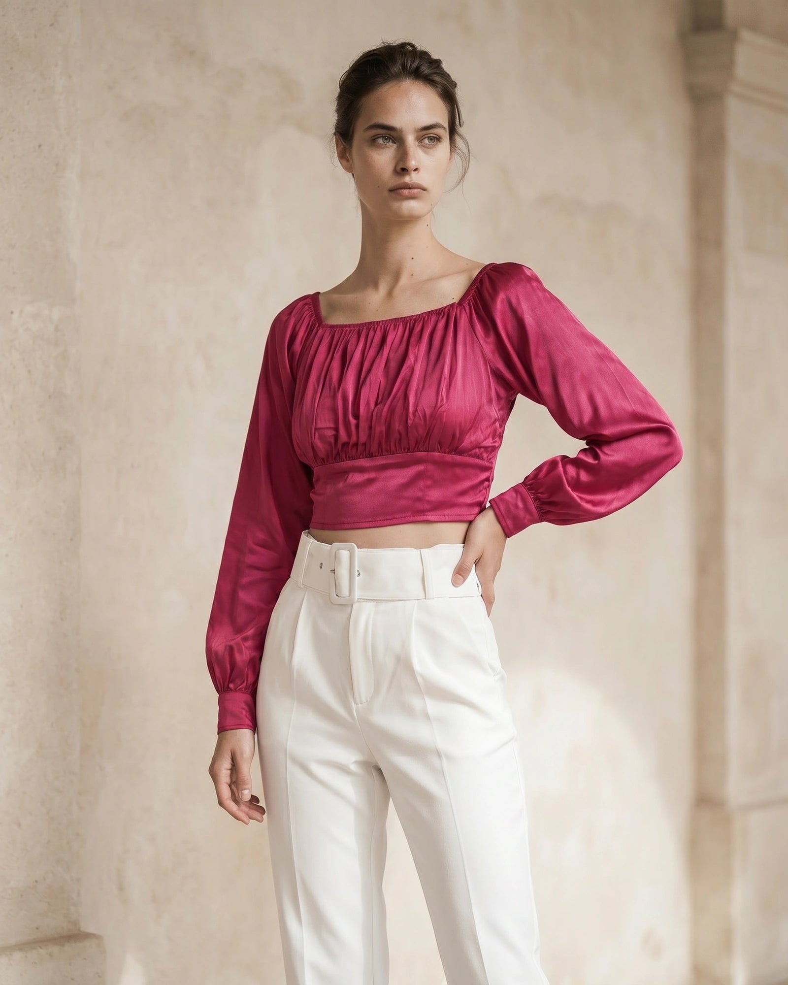 The Ava Satin Crop