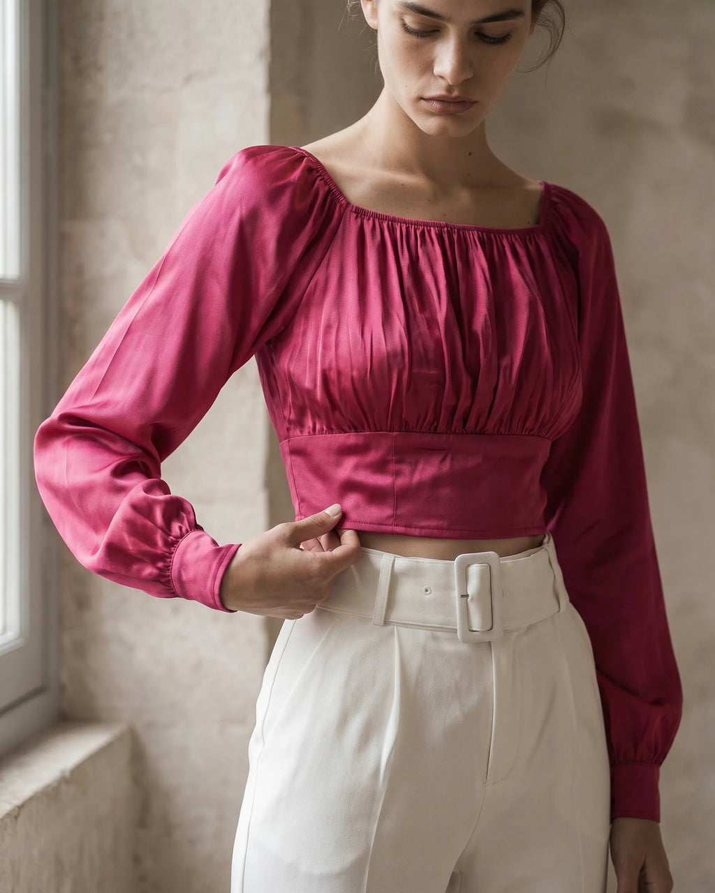 The Ava Satin Crop